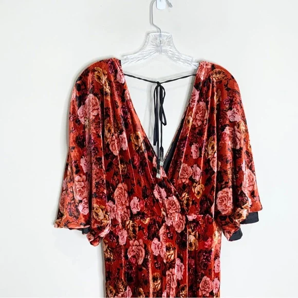 NEW Johnny Was Alanis Velvet Floral Maxi Dress (Sz XL) Red Rose Multi - Picture 9 of 15